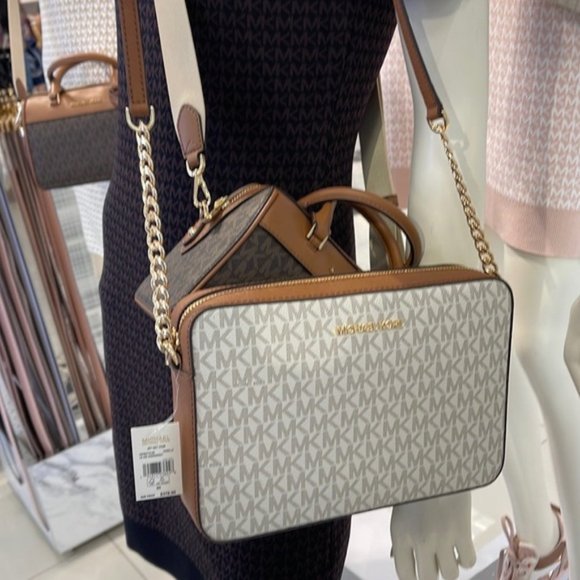 Michael Kors Jet Set Item Large East West Zip Crossbody Vanilla - Picture 2 of 16